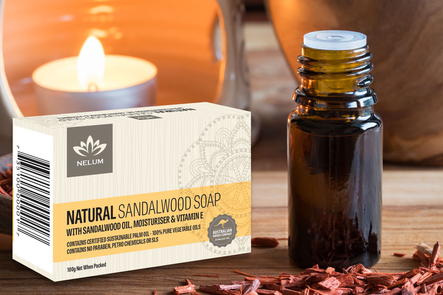 Sandalwood natural soap bar